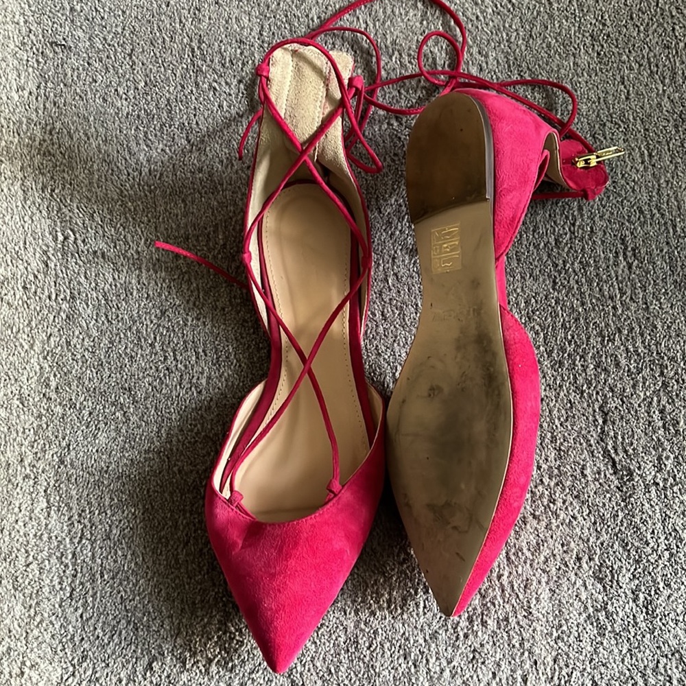 J. Crew Pink Suede Pointed Toe Flats - Picture 5 of 6